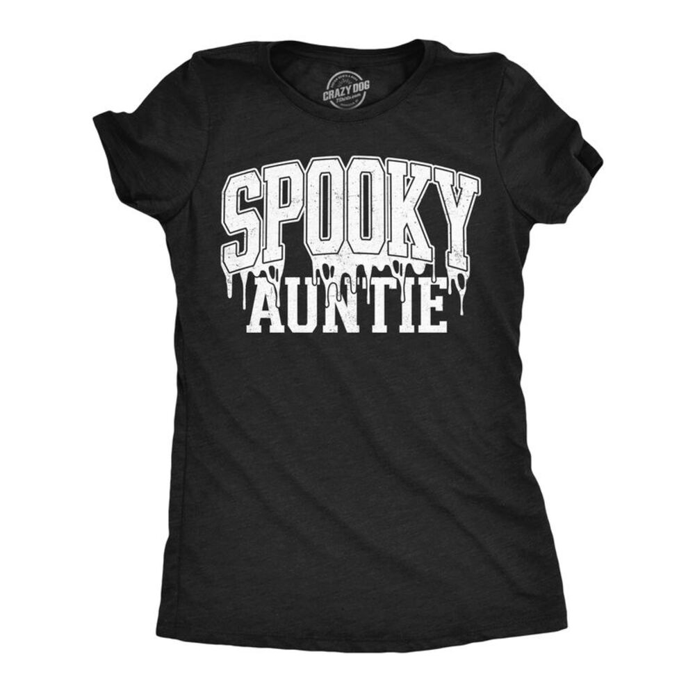 Womens Funny T Shirts Spooky Auntie Sarcastic Halloween Tee For Ladies
